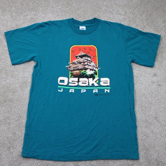 Vintage Osaka Japan Shirt Mens XL Blue Princess Cruises Cotton Single Stitch S/S - Picture 1 of 13